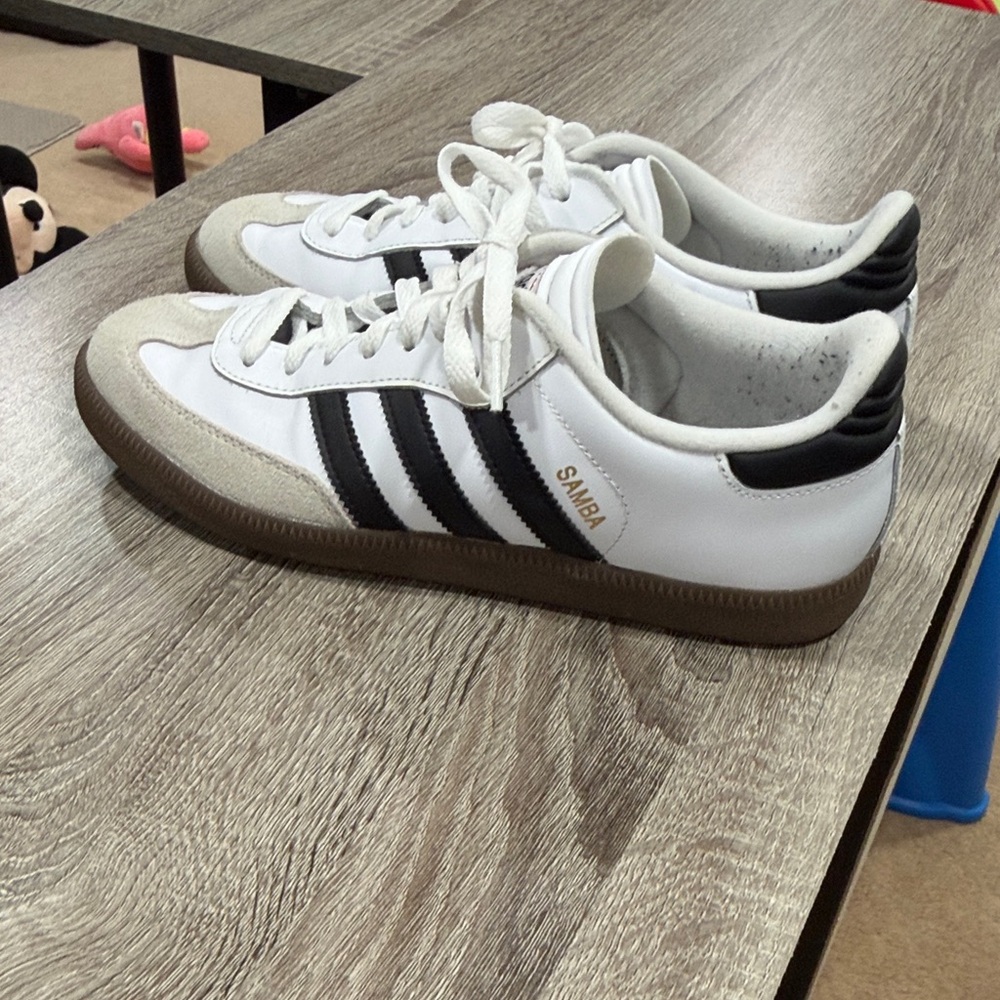 Adidas Samba White and Black Trainers